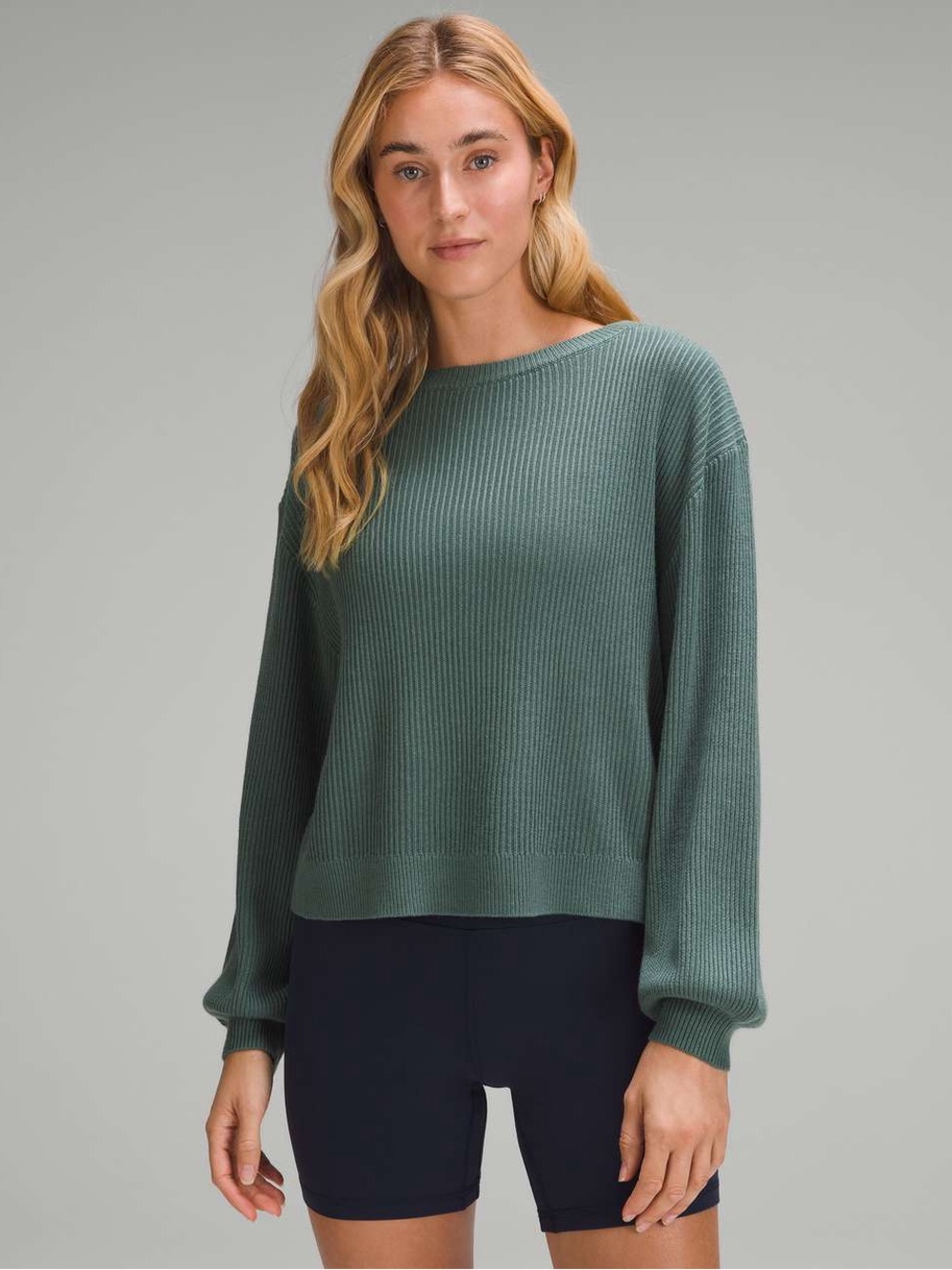 Lululemon Ribbed Reversible Crossover Sweater Medium Forest - Size 8